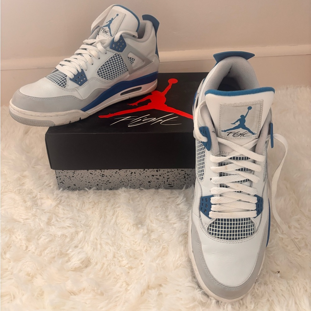 Jordan Men's White and Blue High-Top Sneakers